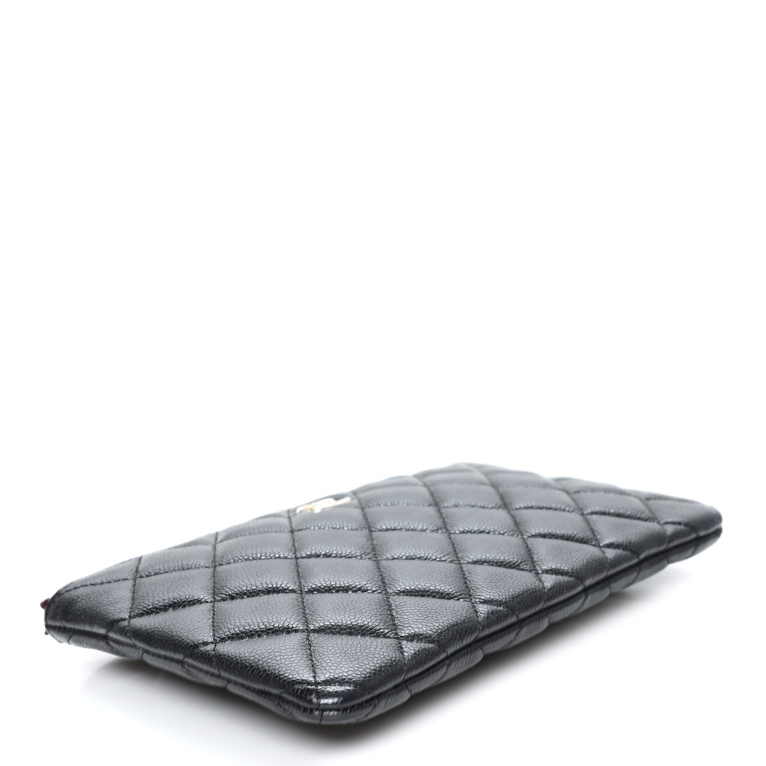 Caviar Quilted Small Zipped Pouch Black
