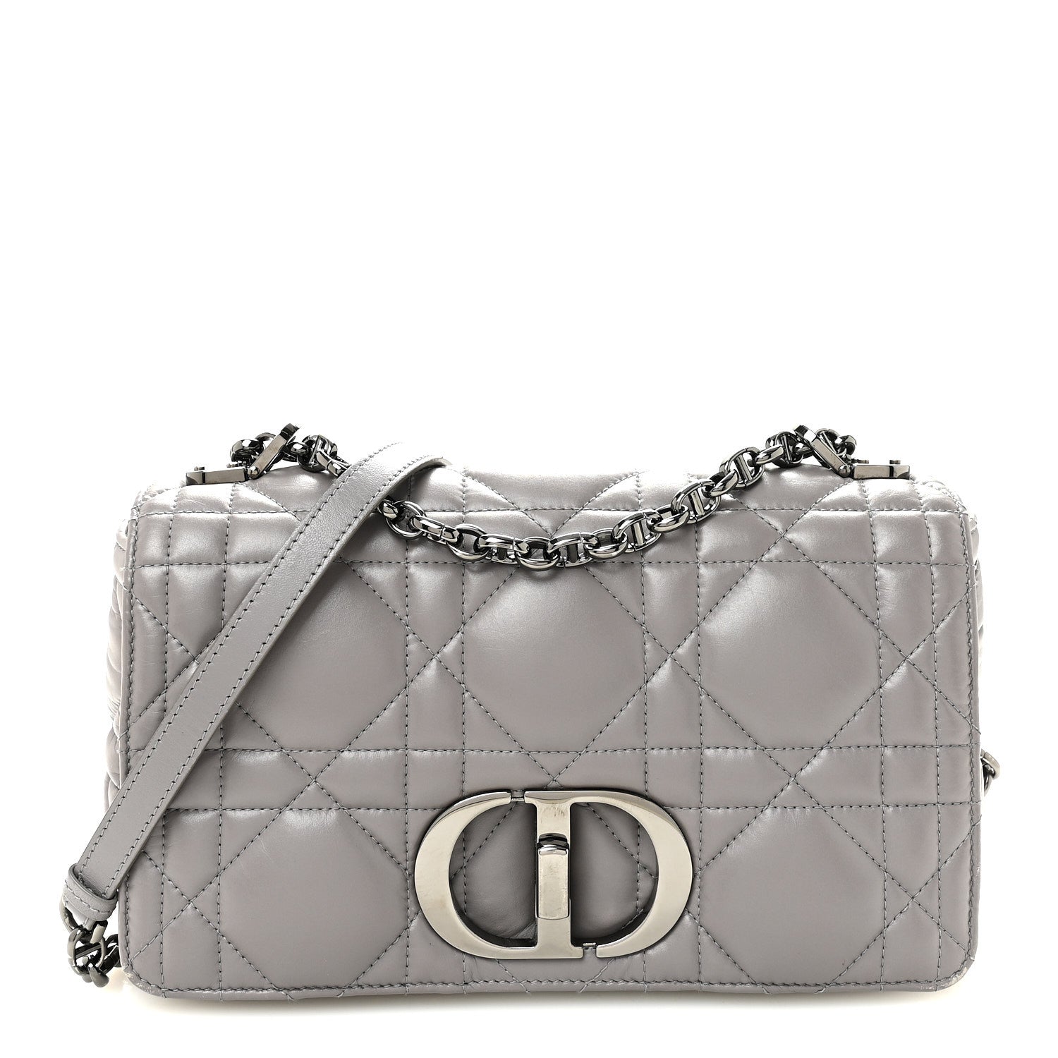 Calfskin Macrocannage Medium Caro Bag Iron Grey