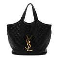 Lambskin Quilted Maxi Icare Shopping Tote Black
