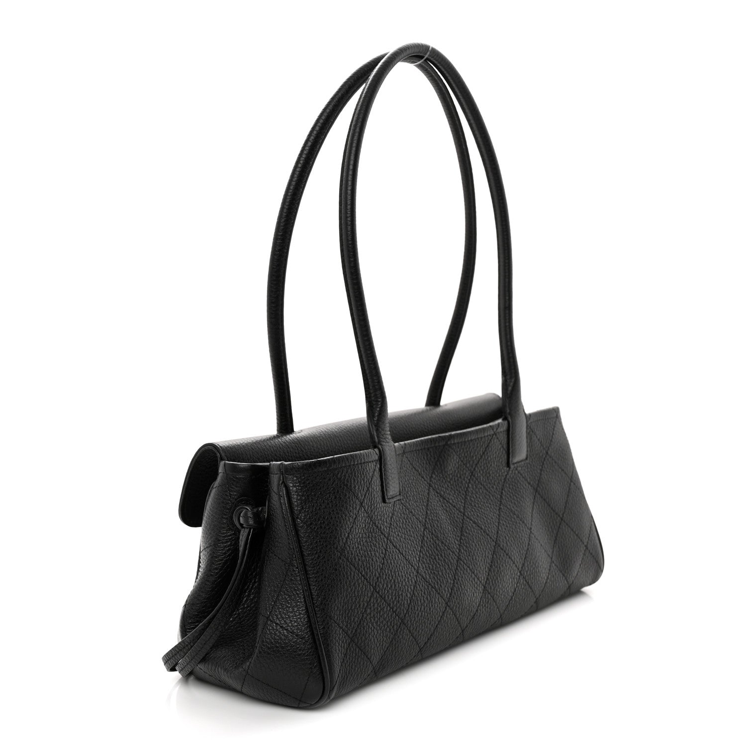 Grained Calfskin Urban Essentials Small Shopping Bag Black