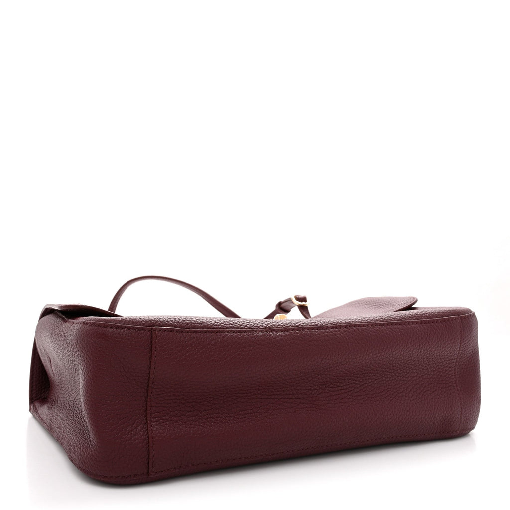 Grained Calfskin Small Souplissimo Maxi Flap Burgundy