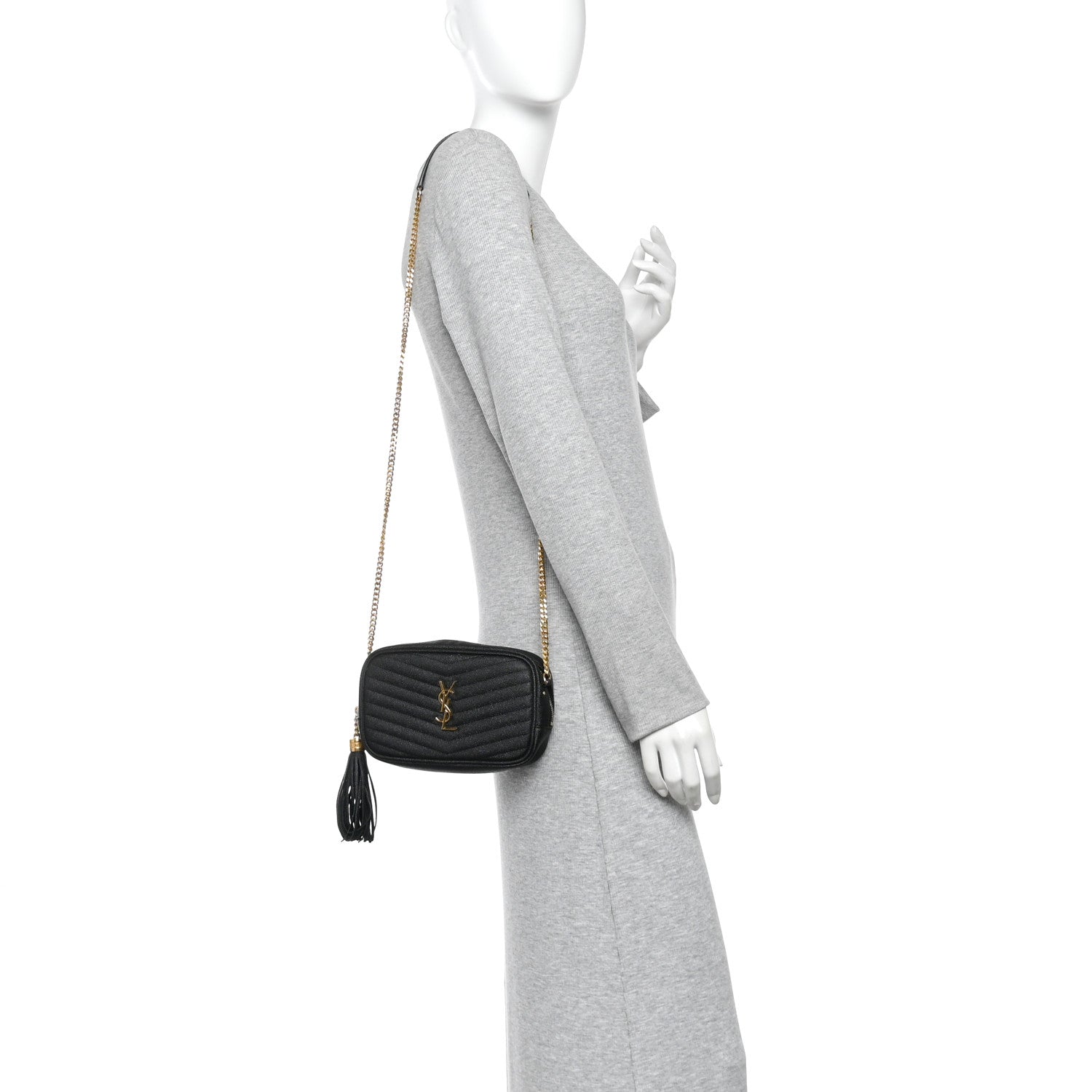 Grain De Poudre Matelasse Monogram Mini Lou Camera Bag Black