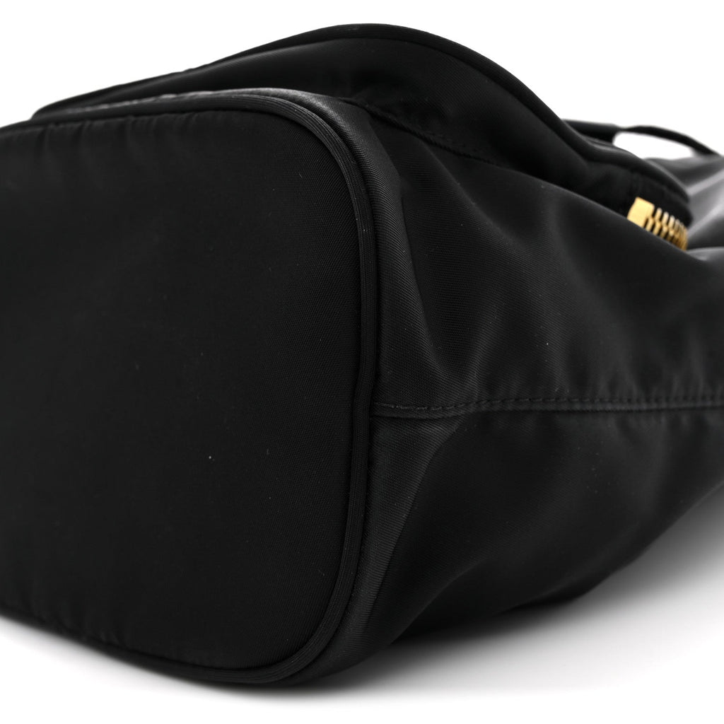 Re-Nylon Duet Drawstring Shoulder Bag Black