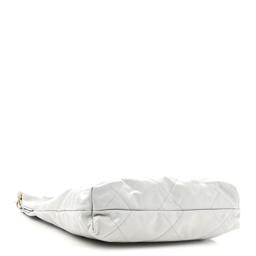 Shiny Calfskin Quilted Small Chanel 22 Light Blue