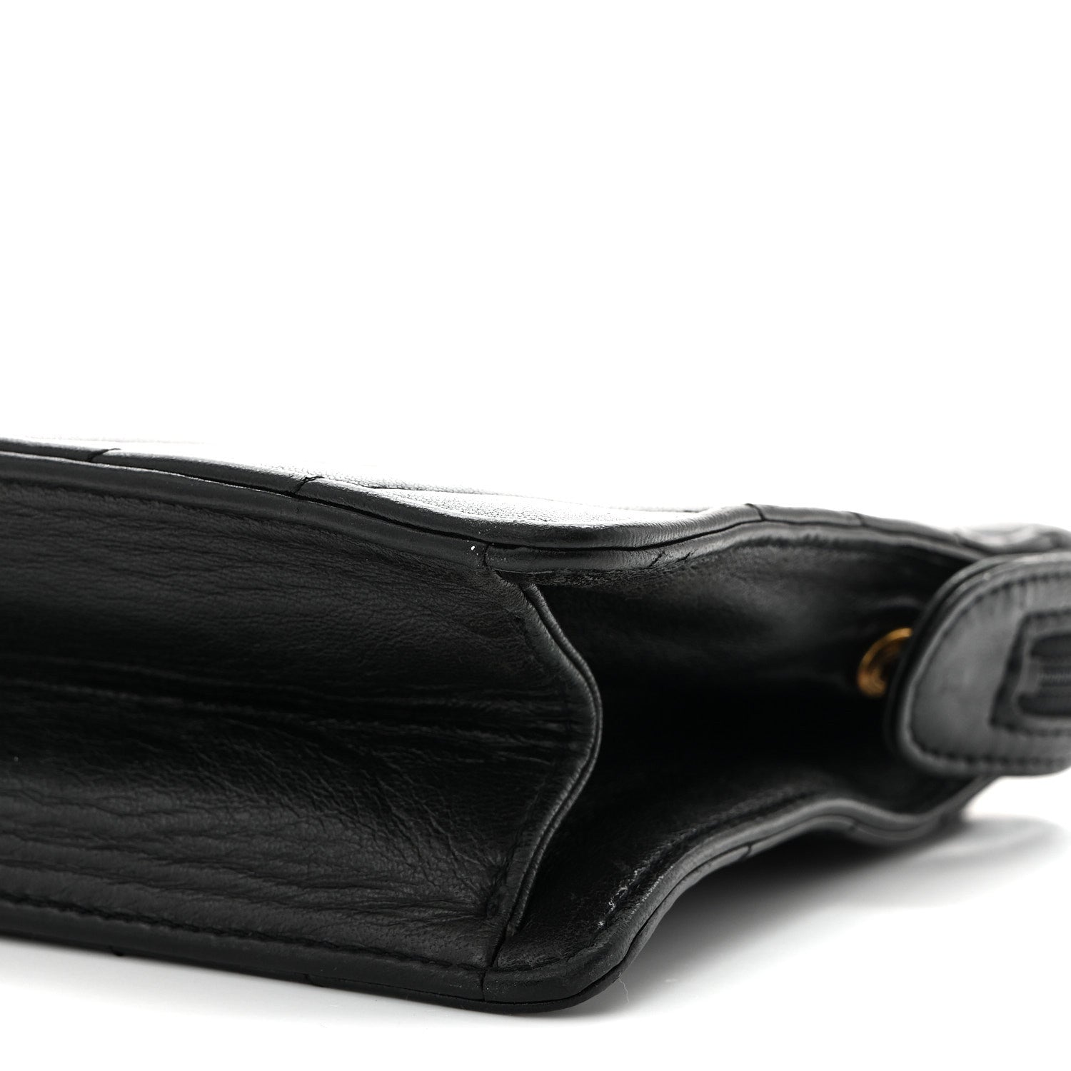 Lambskin Chevron Small Shoulder Bag Black