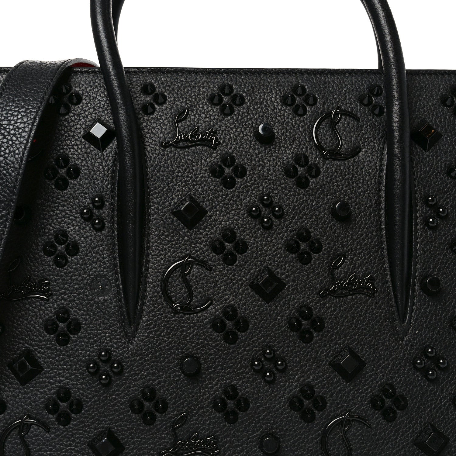 Calfskin Spikes Loubinthesky Medium Paloma Black