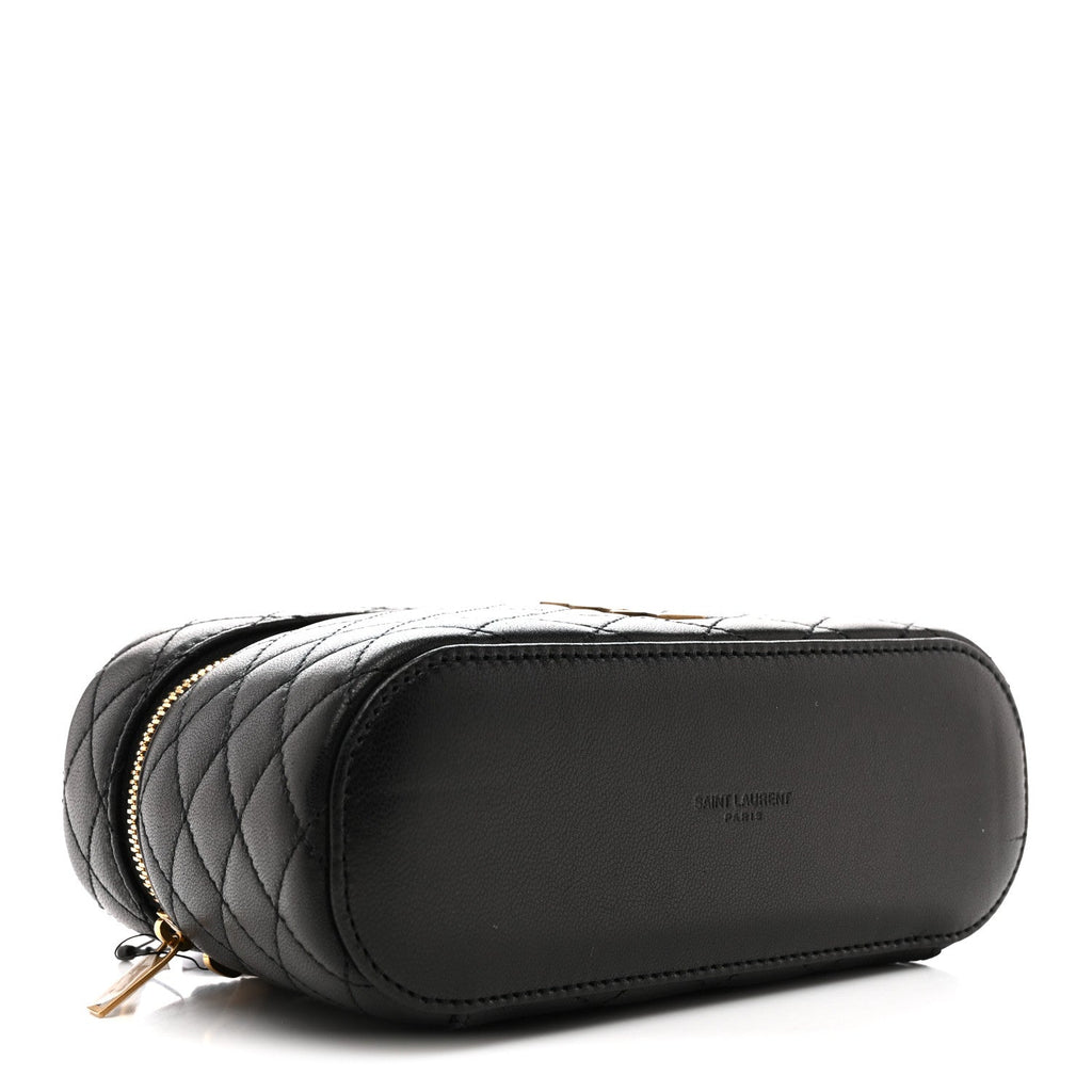 Lambskin Quilted Mini Gaby Vanity Case Black