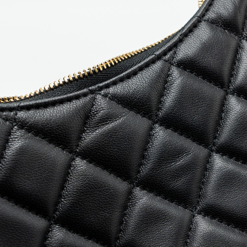 Chanel Small Moon Hobo Bag Lambskin Black L (Microchip)