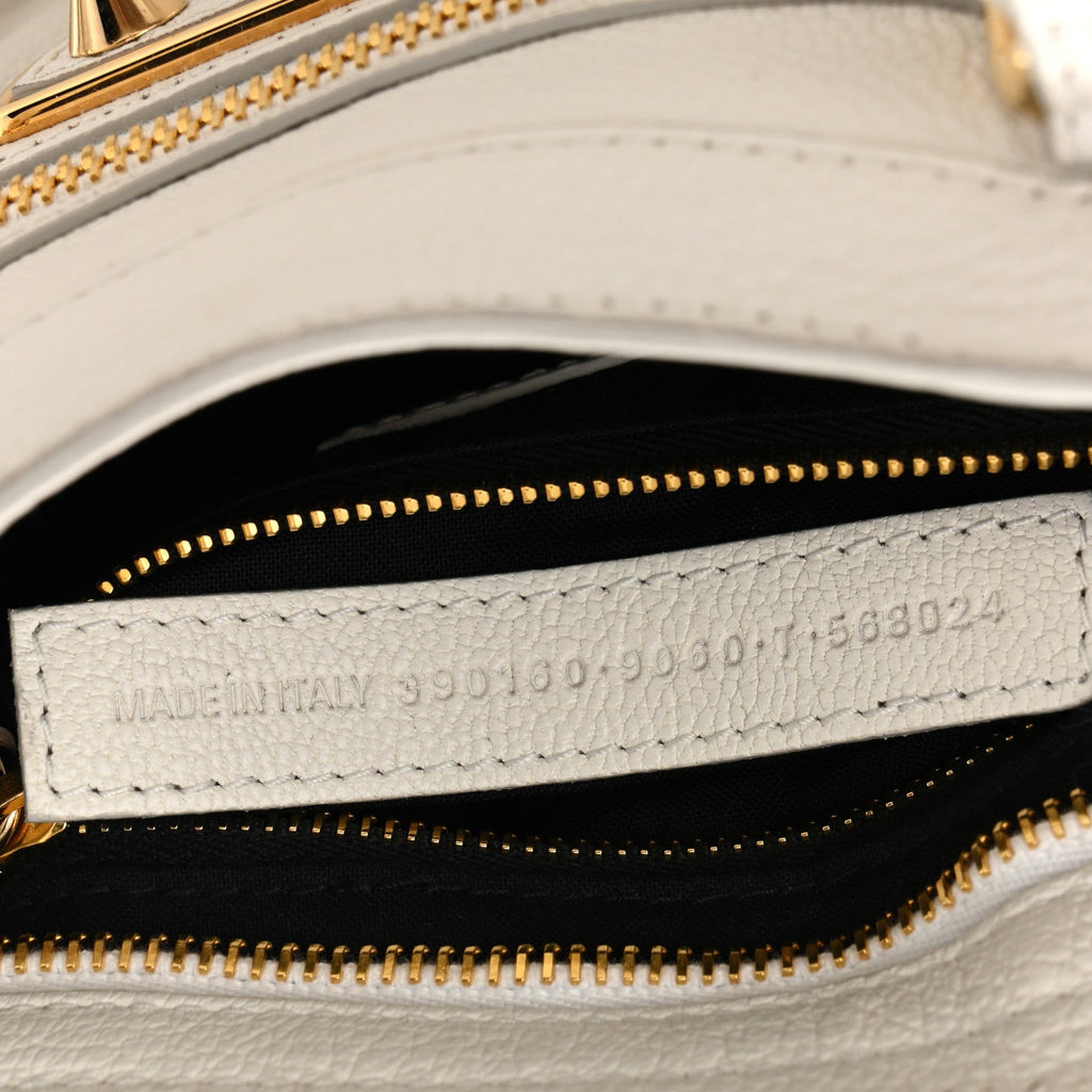 Chevre Gold Metallic Edge Hardware Mini City White