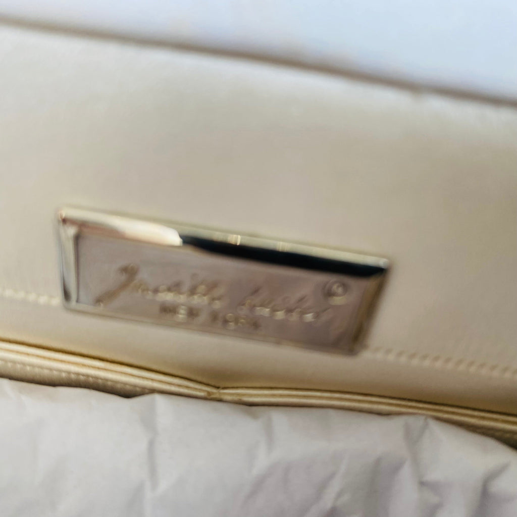 JUDITH LEIBER White/Crystal Shoulder Bag Bridal Handbag