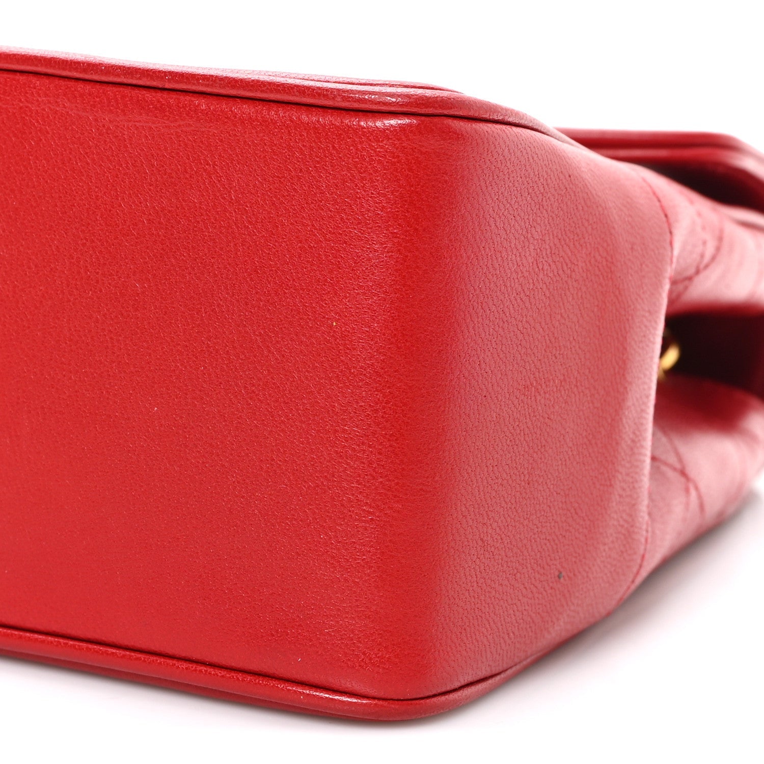 Lambskin Quilted Small Single Flap Red