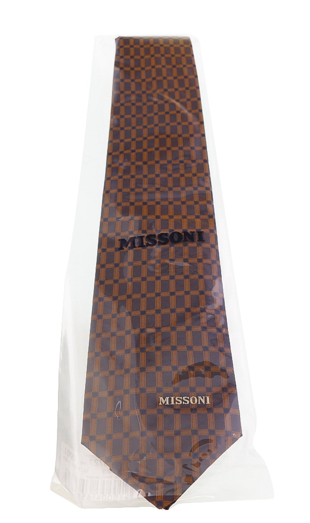 Missoni Grid  Brown Woven 100% Silk Tie