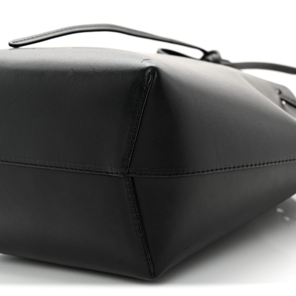Calfskin Mini Bucket Bag Black Flamma
