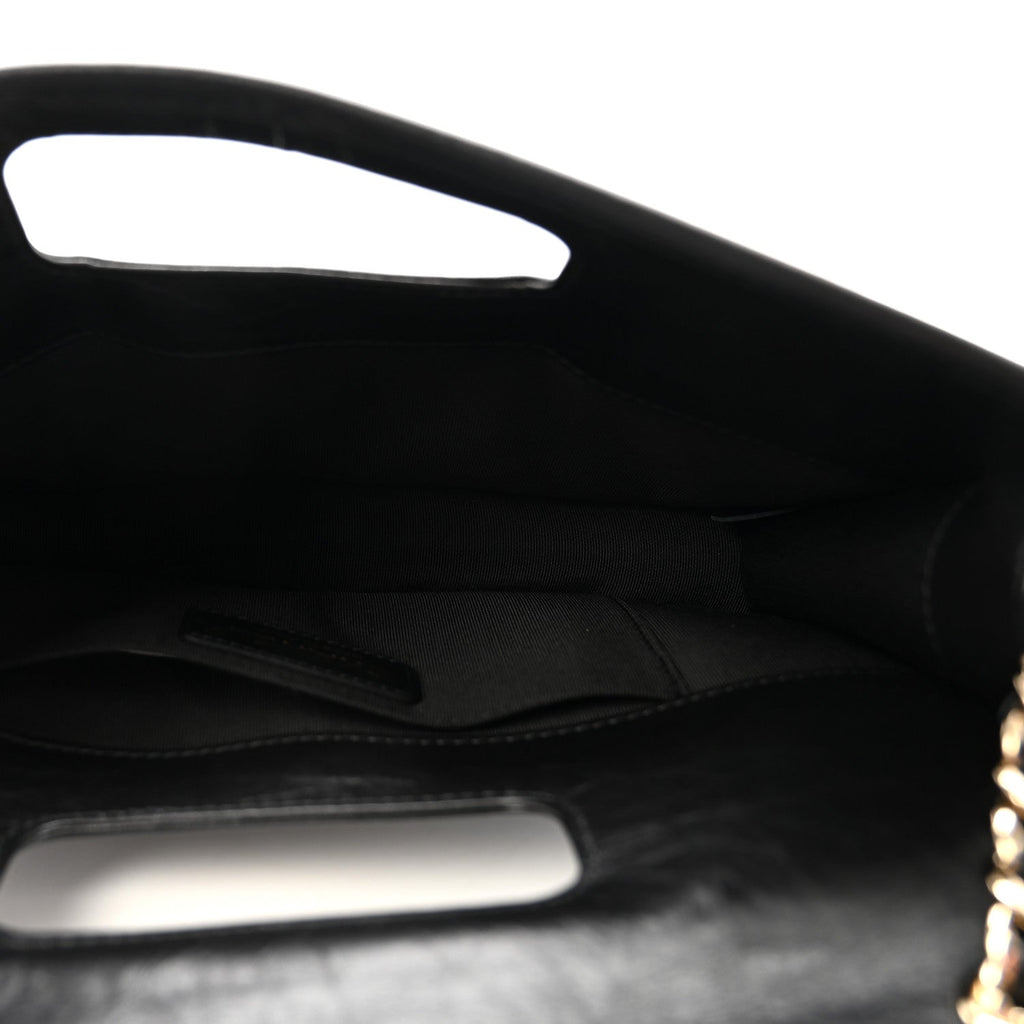 Aged Calfskin Charms Flap Bag Black