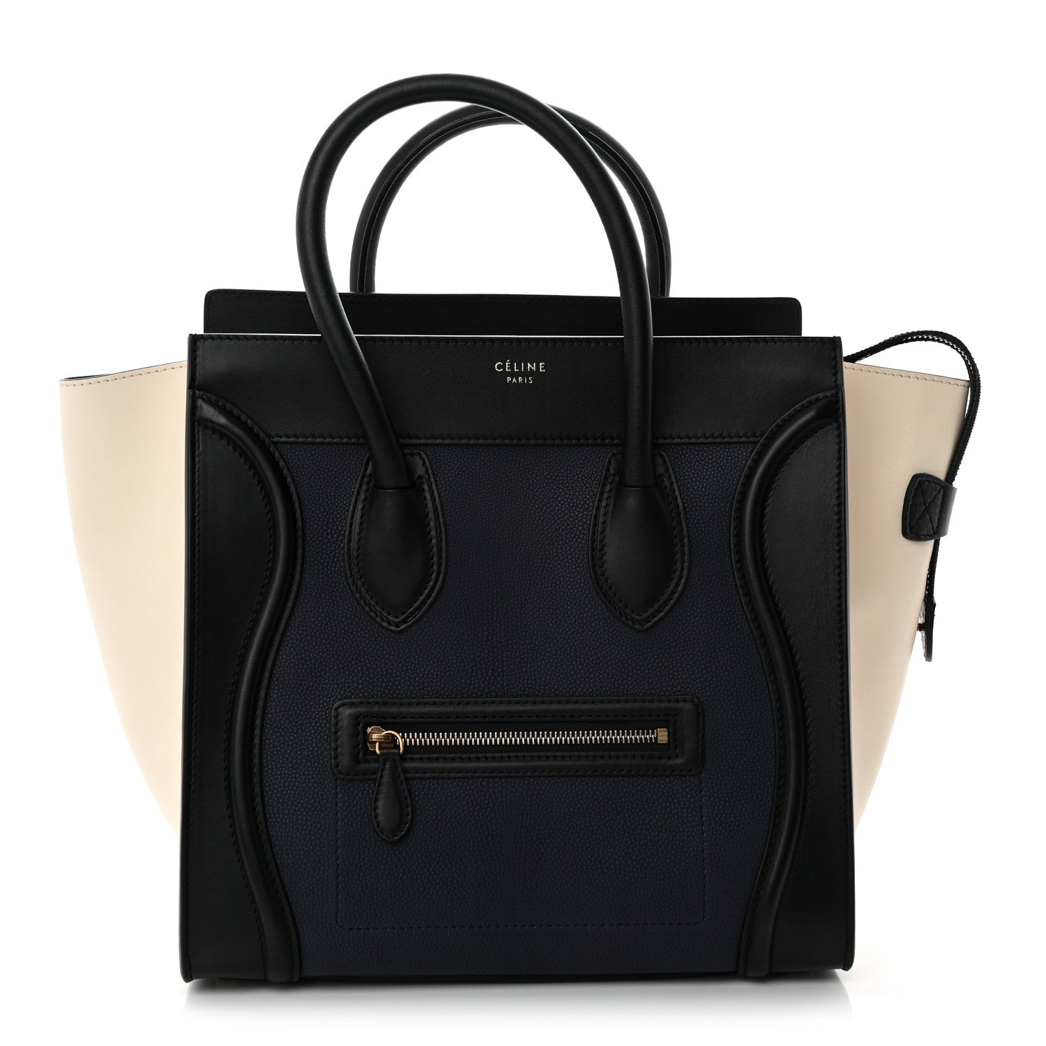Velluto Calfskin Mini Tri-Color Luggage Navy