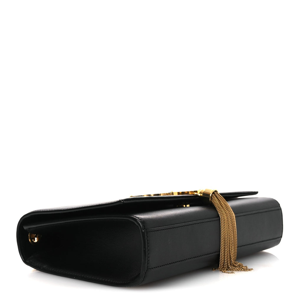 Smooth Calfskin Medium Classic Monogram Kate Tassel Satchel Black