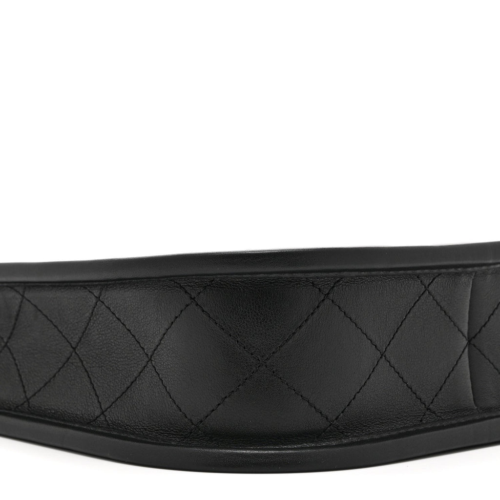 Calfskin Quilted Small Hobo Black