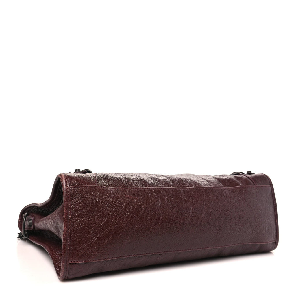Agneau Classic Hardware Medium Le City Dark Burgundy