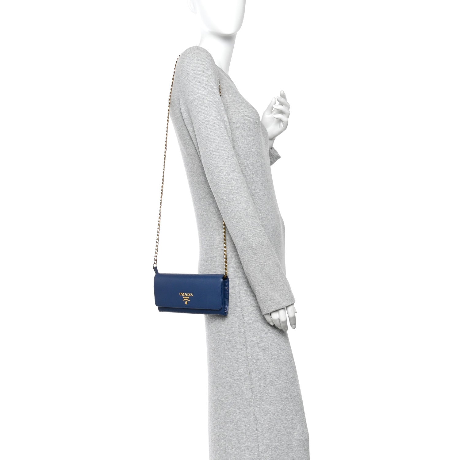 Saffiano Wallet on Chain Bluette
