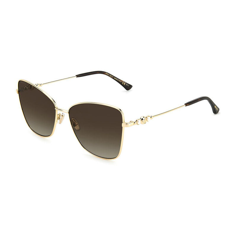 Jimmy Choo Sunglasses Butterfly Full Rim, Gold Frame and Brown Gradient Lens TESO/S0000HA