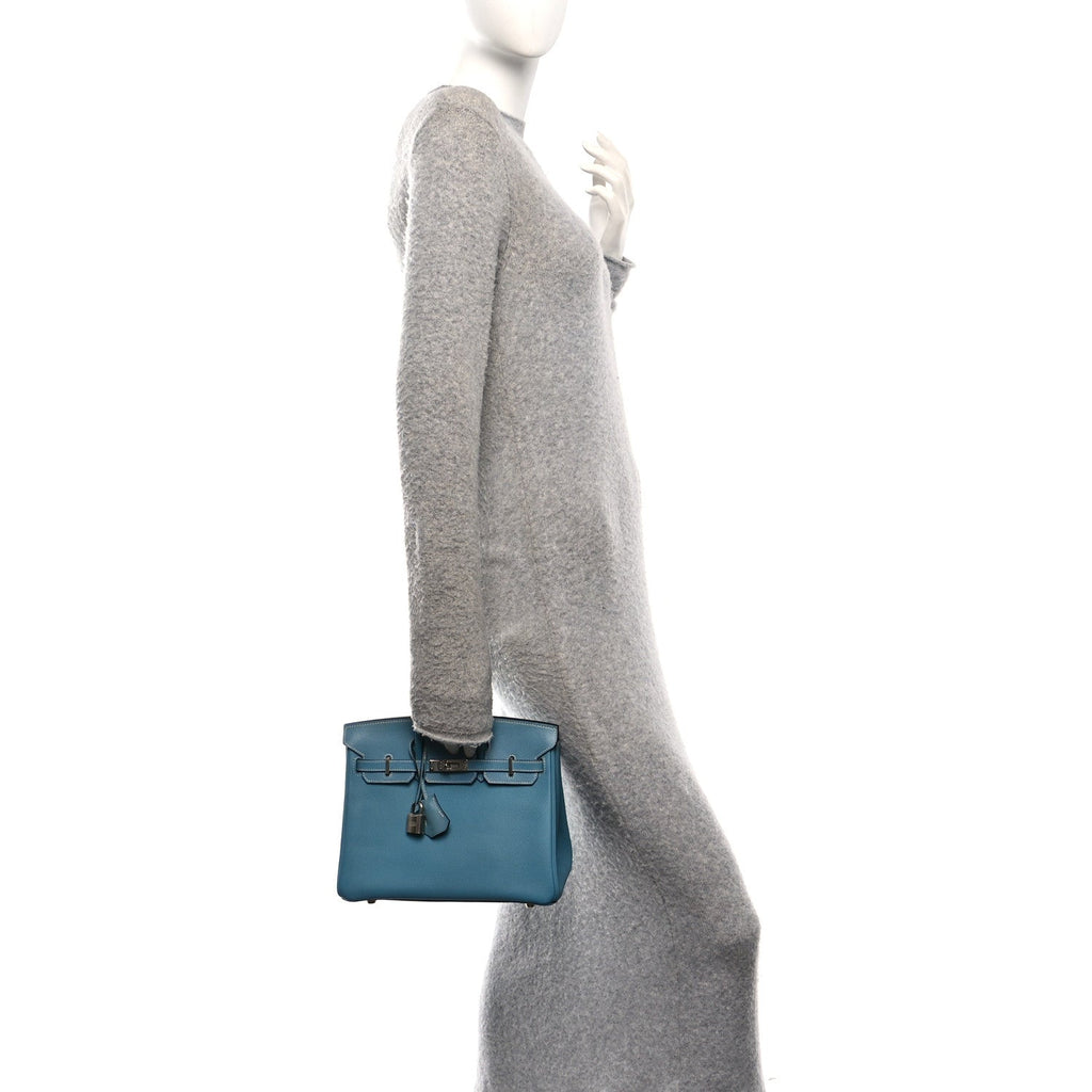 Epsom Birkin 25 Bleu Jean