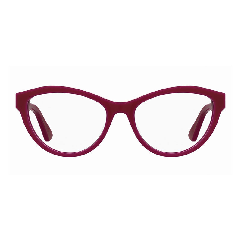 Moschino Eyeglasses Cat Eye Full Rim, Red Frame and Clear Demo Lenses Lens MOS6230C9A00