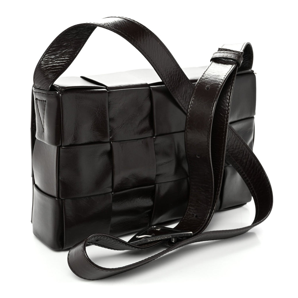 Paper Calfskin Maxi Intreccio Cassette Crossbody Bag Fondant