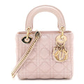 Metallic Lambskin Cannage Mini Lady Dior Lotus