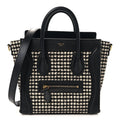 Smooth Calfskin Houndstooth Nano Luggage White Black