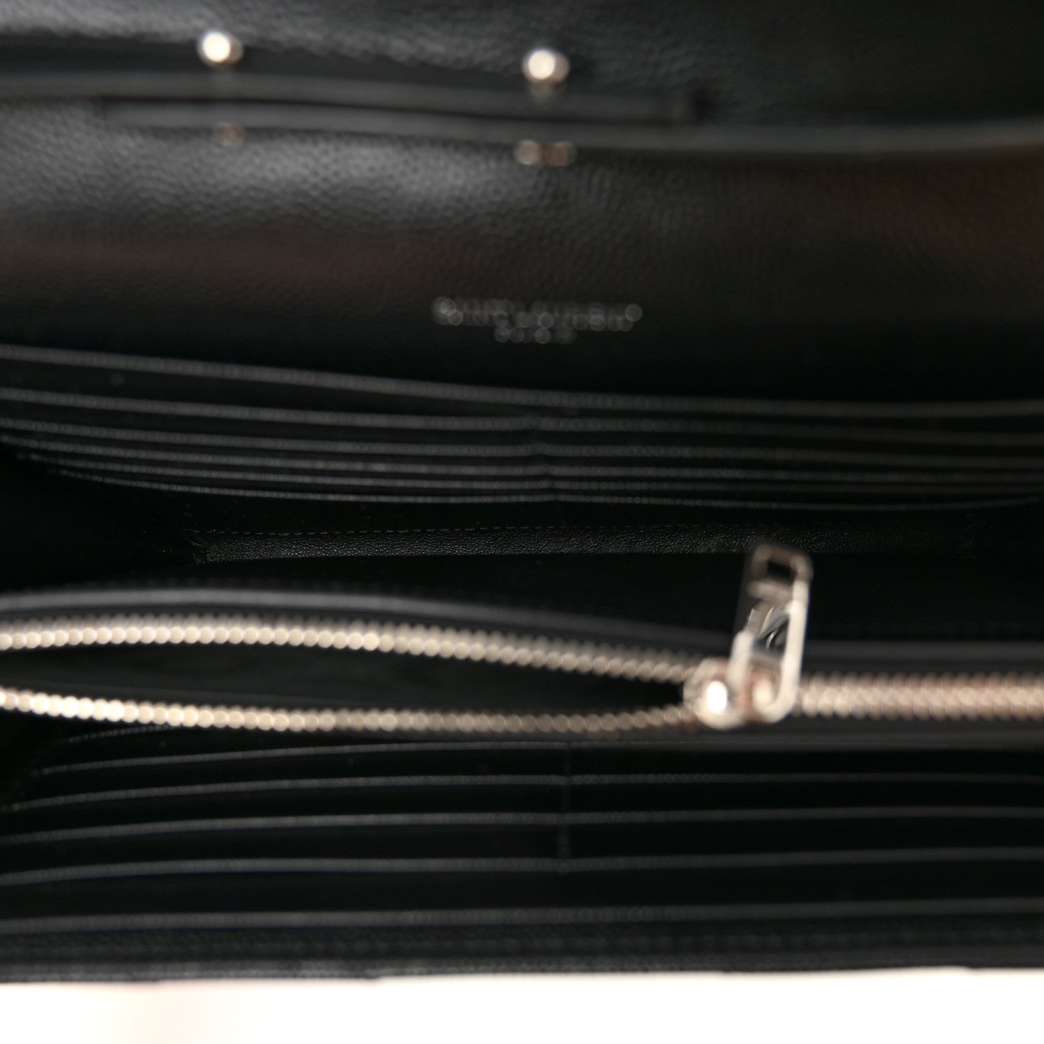 Grain De Poudre Matelasse Chevron Monogram Chain Wallet Black