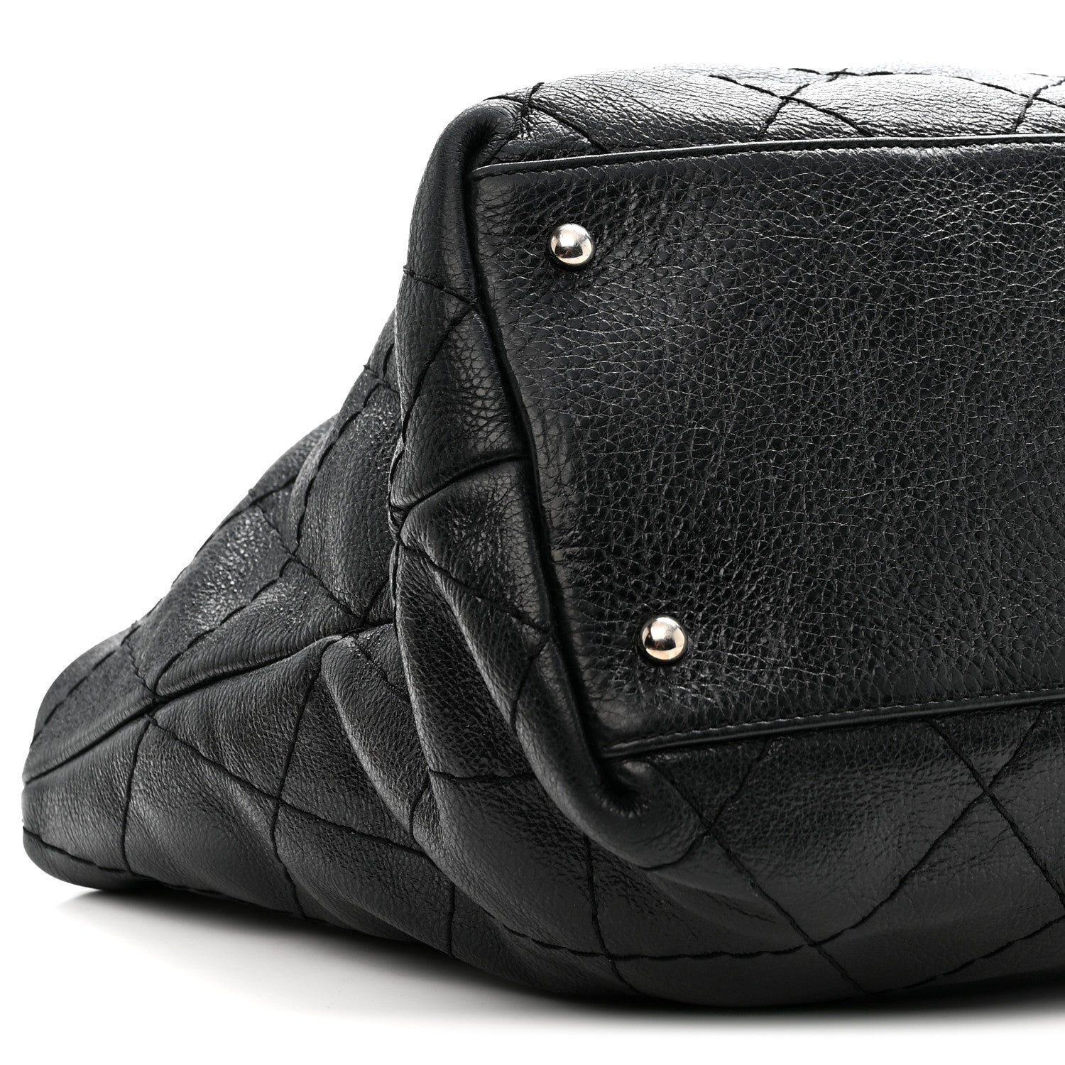 Glazed Calfskin Large On The Road Tote Black