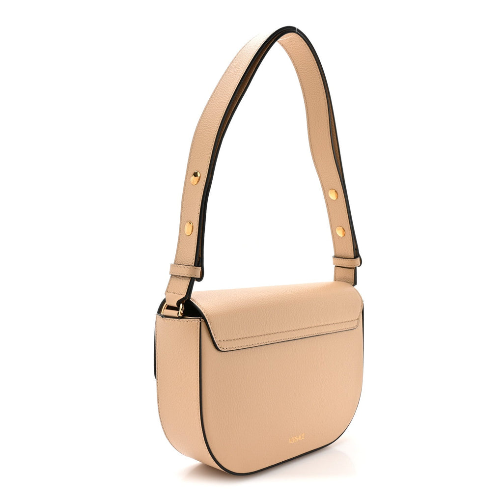 Grained Calfskin Virtus Shoulder Bag Beige