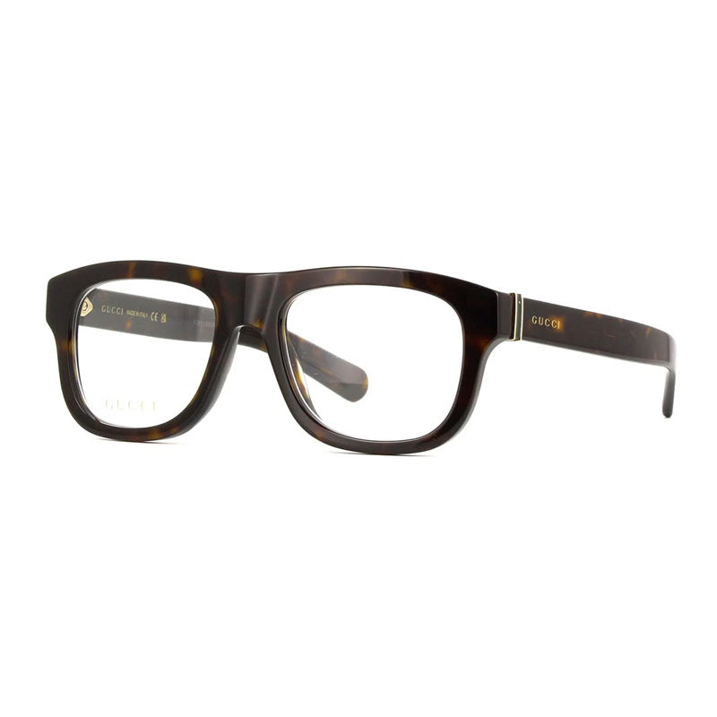 Gucci Eyeglasses Square Full Rim, Shiny Black Frame and Clear Demo Lenses Lens GG1509O001