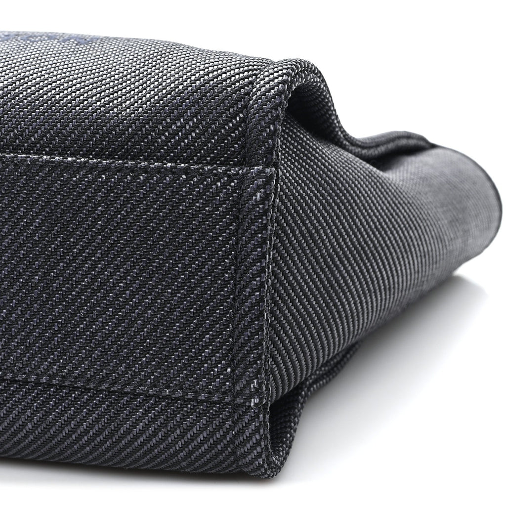Mixed Fibers Calfskin Small Deauville Tote Black