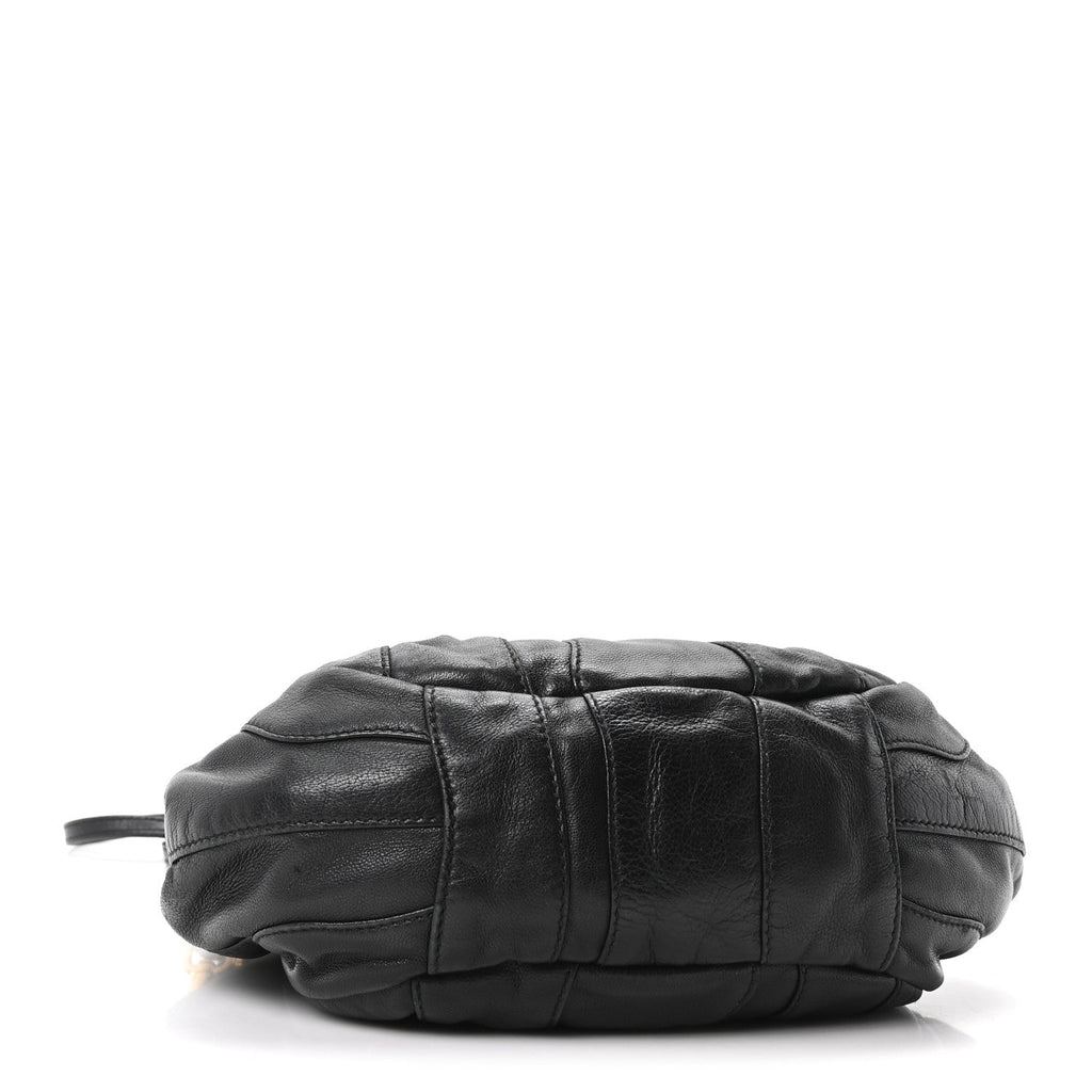 Nappa Stripes Mini Shoulder Bag Black