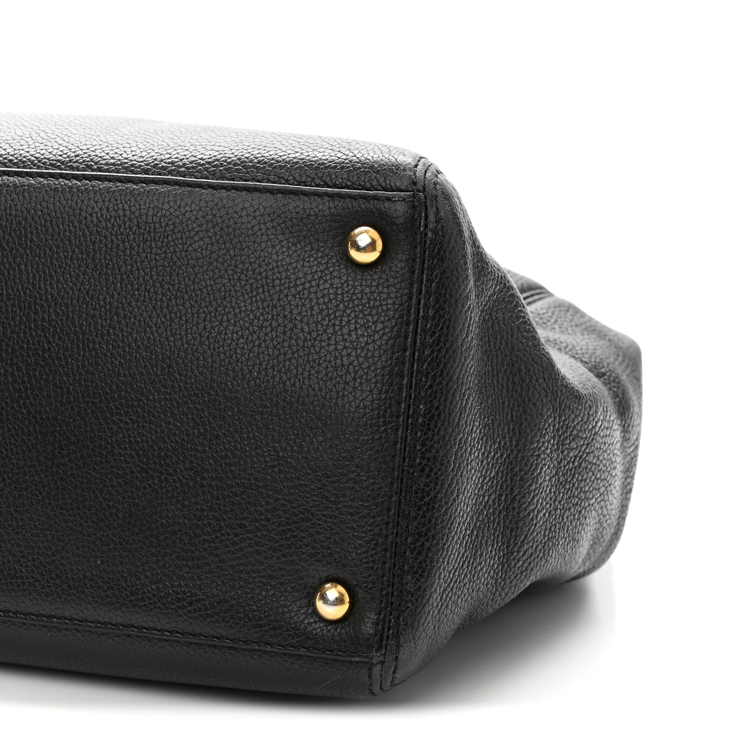 Calfskin Cerf Executive Shopper Tote Black