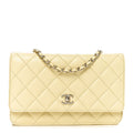 Caviar Quilted CC Turnlock Wallet On Chain WOC Light Yellow