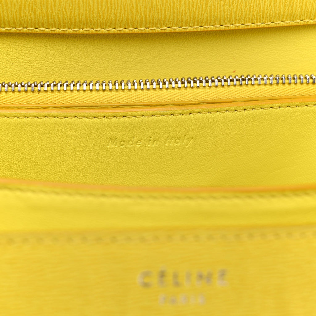 Liege Calfskin Medium Classic Box Flap Bag Fluo Yellow