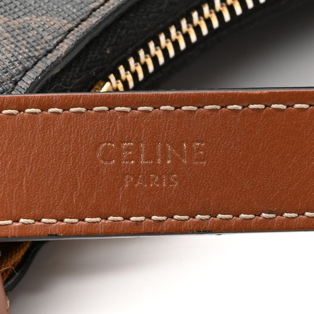Triomphe Canvas Calfskin Ava Shoulder Bag Tan