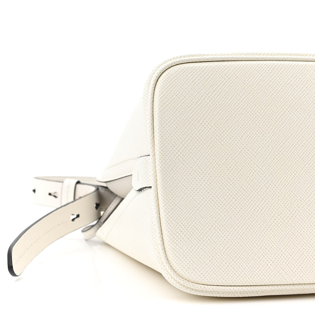 Saffiano Cuir Small Matinee Tote  Bianco Black