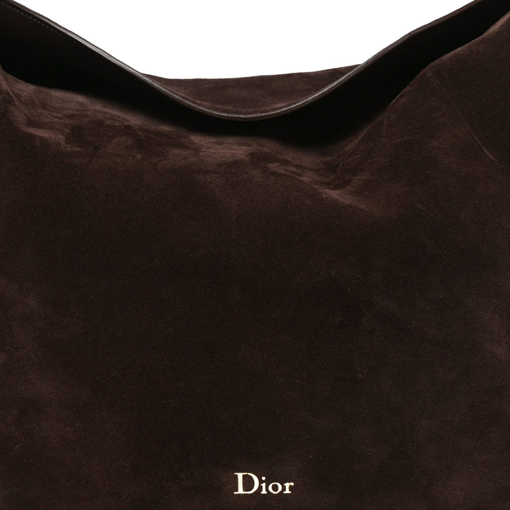 Grained Calfskin Medium Medaillon Bucket Bag Khaki Chocolate