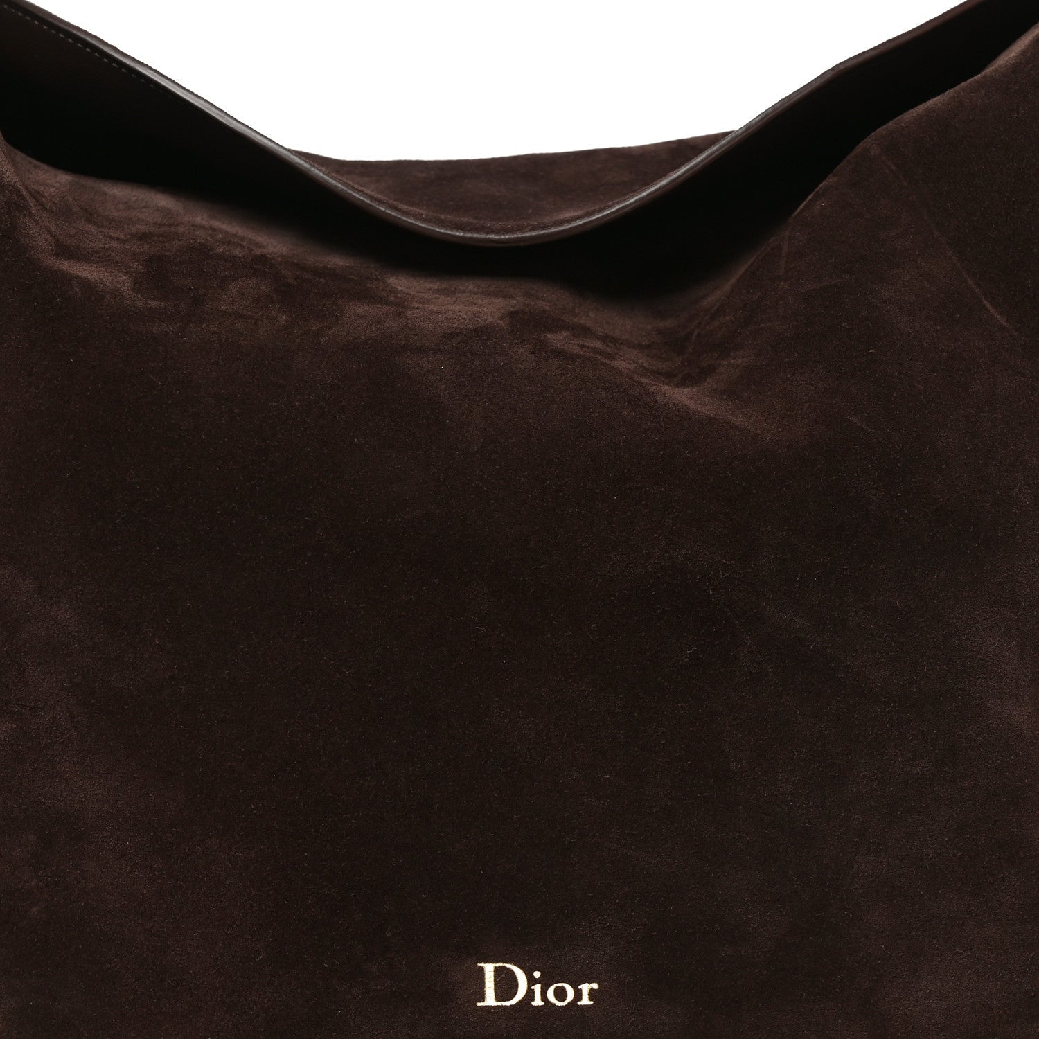 Grained Calfskin Medium Medaillon Bucket Bag Khaki Chocolate