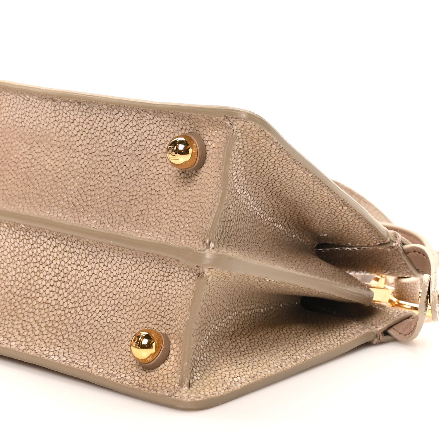 Stingray Shiny Nappa Petite Peekaboo I SEE U Satchel Tortora