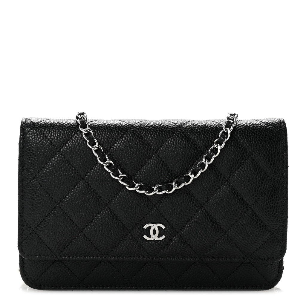 Caviar Quilted Wallet On Chain WOC Black