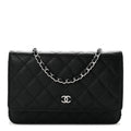 Caviar Quilted Wallet On Chain WOC Black