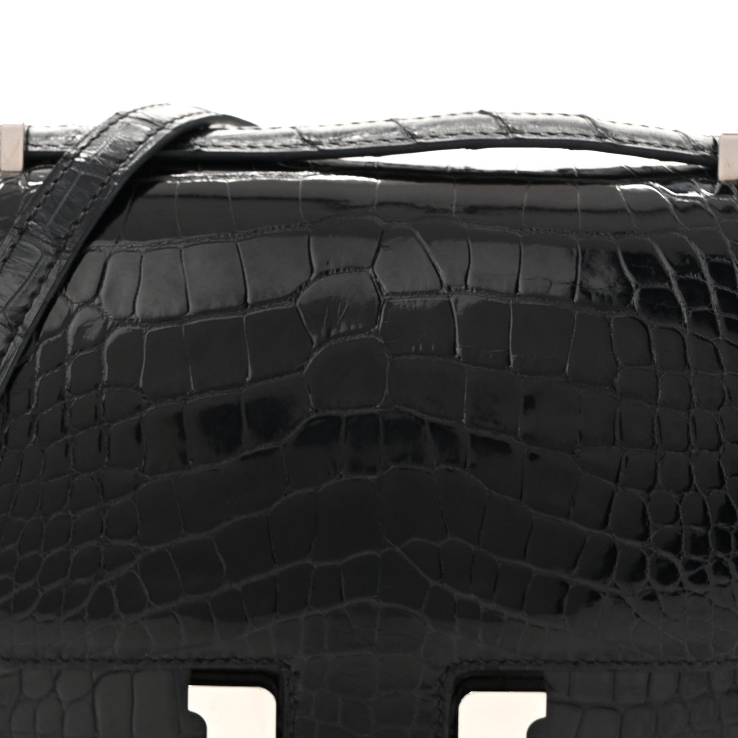 Shiny Alligator Constance 18 Black