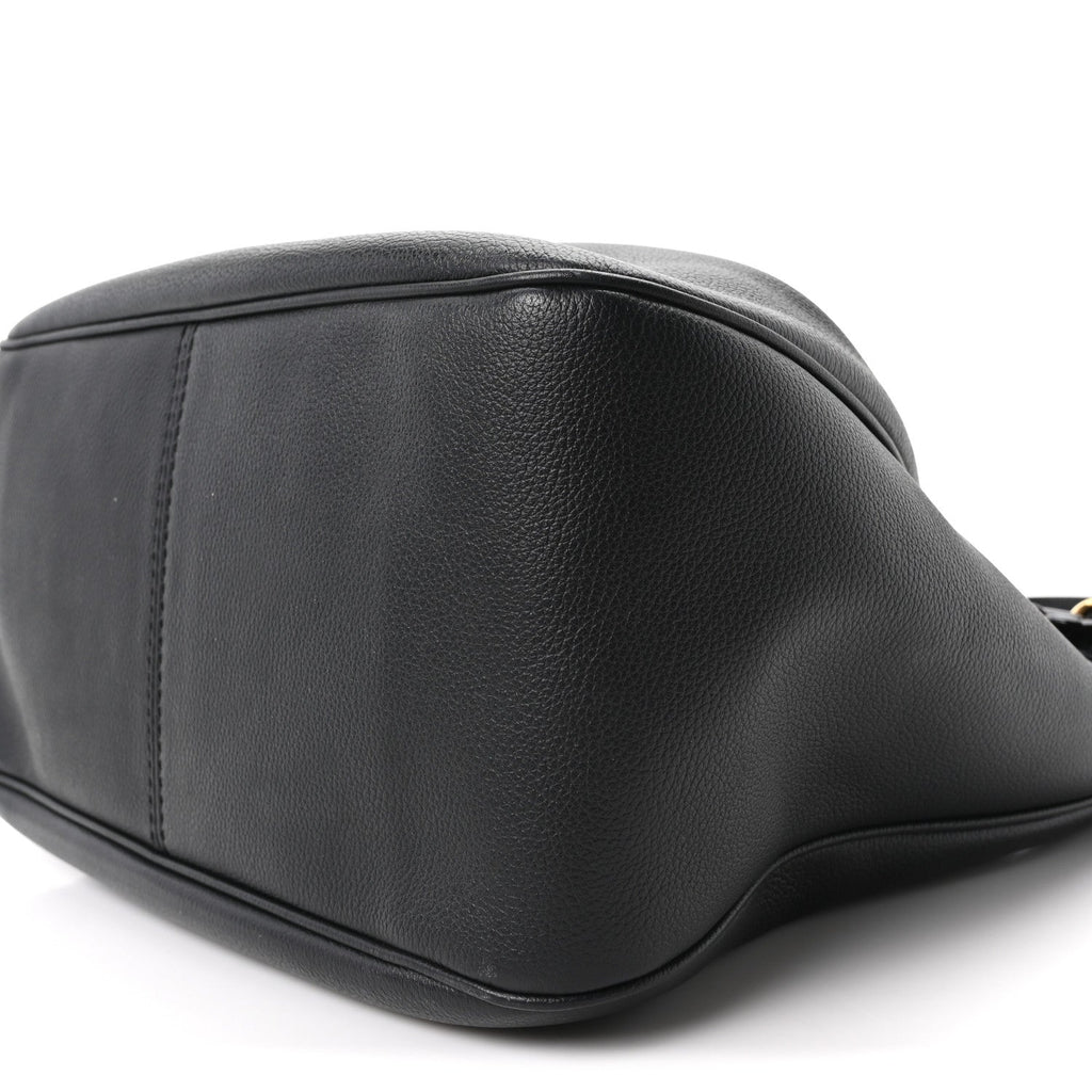 Grained Calfskin La Medusa Bucket Bag Black