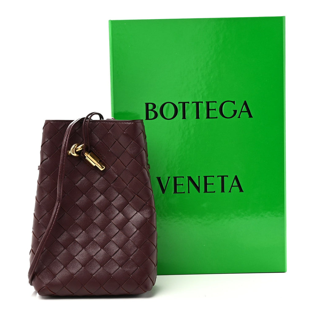 Nappa Intrecciato Andiamo Phone Pouch Deep Mahogany