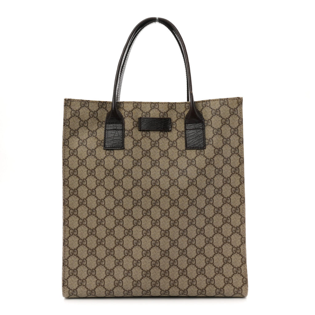 GG Plus Monogram Small Vertical Tote Dark Brown