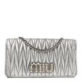Metallic Nappa Matelasse Chain Crossbody Silver